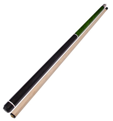 58" - 2 Piece Break Pool Cue - Billiard Stick Made Of Hardwood Canadian Maple 23 Ounce Green